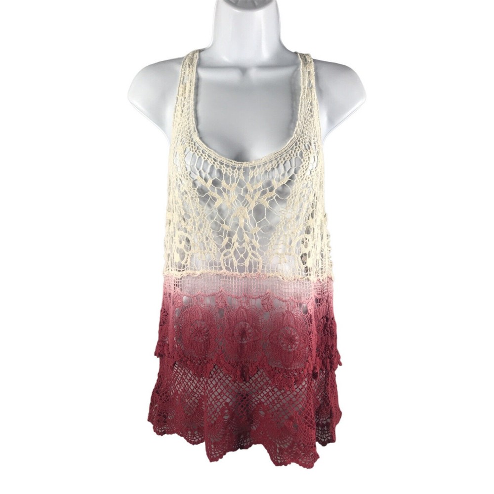 DOLLED-UP BY F.A.N.G. Crochet Tank Top Blouse Large